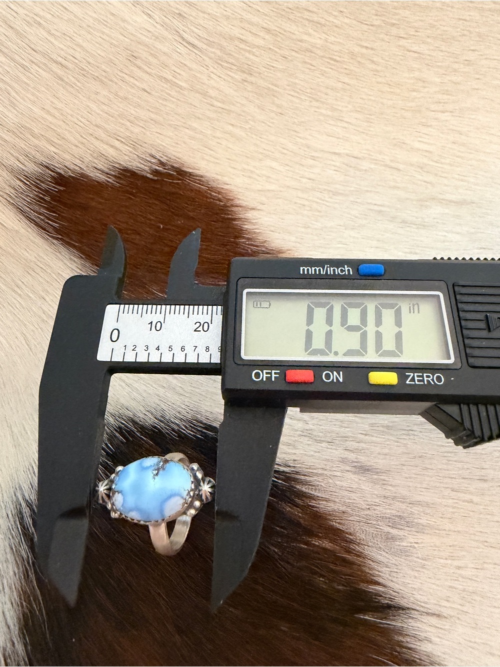 ❤️ Golden Hills Turquoise Adjustable Southwestern Ring Matte Brushed Sterling - Picture 12 of 14